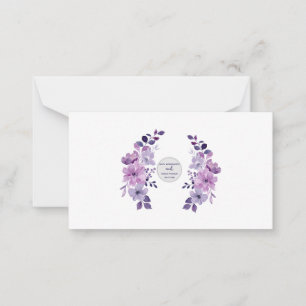 Carte De Correspondance Bouquet de fleurs violettes à l'aquarelle