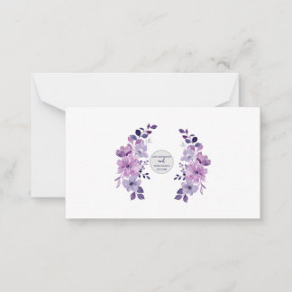 Carte De Correspondance Bouquet de fleurs violettes à l'aquarelle