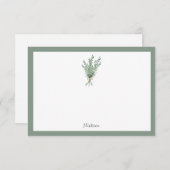 Carte De Correspondance Bouquet de romarin avec bow de jute (Devant / Derrière)