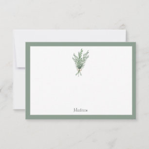 Carte De Correspondance Bouquet de romarin avec bow de jute