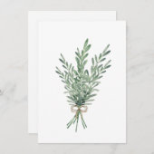 Carte De Correspondance Bouquet de romarin d'aquarelle avec bec de jute (Devant / Derrière)