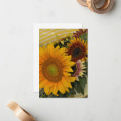 Carte De Correspondance Bouquet de tournesol (Devant/Arrière en situation)