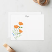 Carte De Correspondance Bouquet de trois papillons aquarelle (Devant/Arrière en situation)