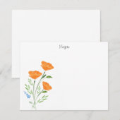 Carte De Correspondance Bouquet de trois papillons aquarelle (Devant / Derrière)
