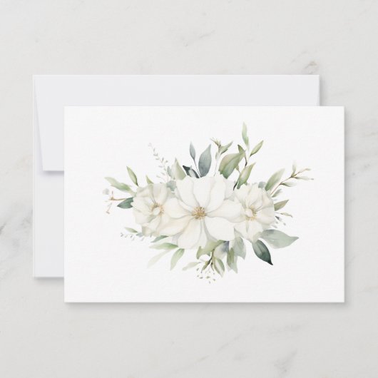 Carte De Correspondance Bouquet floral blanc simple et élégant (Devant)