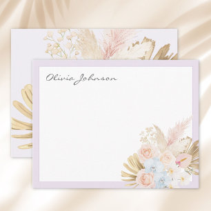 Carte De Correspondance Bouquet Floral Tropical Fleur joli avec monogramme