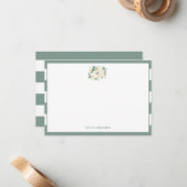 Carte De Correspondance Bouquet Rose blanche | Personnalisé fixe (Devant/Arrière en situation)