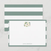 Carte De Correspondance Bouquet Rose blanche | Personnalisé fixe (Devant / Derrière)