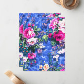 Carte De Correspondance Bouquets avec roses (Devant/Arrière en situation)