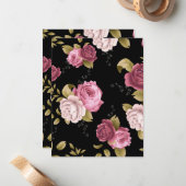 Carte De Correspondance Bouquets de Roses 3 (Devant/Arrière en situation)
