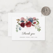 Carte De Correspondance Bourgogne Floral Eucalyptus Merci (Devant/Arrière en situation)