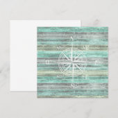Carte De Correspondance Boussole de décoration côtière rustique (Devant / Derrière)