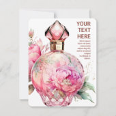 Carte De Correspondance Bouteille de parfum rose plat (Devant)