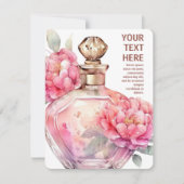 Carte De Correspondance Bouteille de parfum rose plat (Devant)