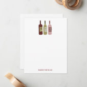 Carte De Correspondance Bouteilles à vin Papier à lettres (Devant/Arrière en situation)