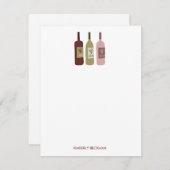 Carte De Correspondance Bouteilles à vin Papier à lettres (Devant / Derrière)