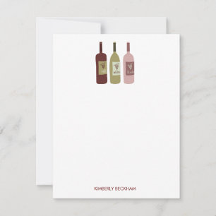 Carte De Correspondance Bouteilles à vin Papier à lettres
