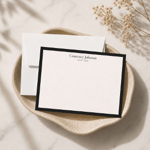 Carte De Correspondance Boutique de Luxe Minimaliste Élégant Noir/Ivoire
