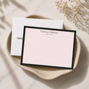 Carte De Correspondance Boutique de Luxe Minimaliste Élégant Noir/Rose