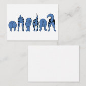 Carte De Correspondance Boutons de chien bleu (Devant / Derrière)