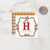 Carte De Correspondance Bow Garland de Noël Aquarelle (Devant/Arrière en situation)