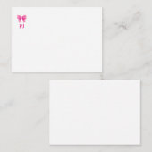 Carte De Correspondance Bow rose (Devant / Derrière)