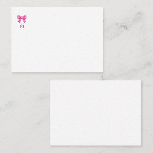 Carte De Correspondance Bow rose (Devant / Derrière)