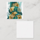 Carte De Correspondance Branche avec Feuilles d'or Ginko Biloba (Devant / Derrière)