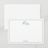 Carte De Correspondance Branche d'olive aquarelle (Devant / Derrière)