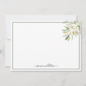 Carte De Correspondance Branche d'olive méditerranéenne Rustique Personnal (Devant)