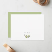 Carte De Correspondance Branche Olive moderne (Devant/Arrière en situation)