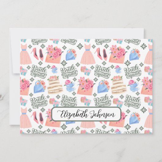 Carte De Correspondance Bride Squad Wedding Note Card (Devant)