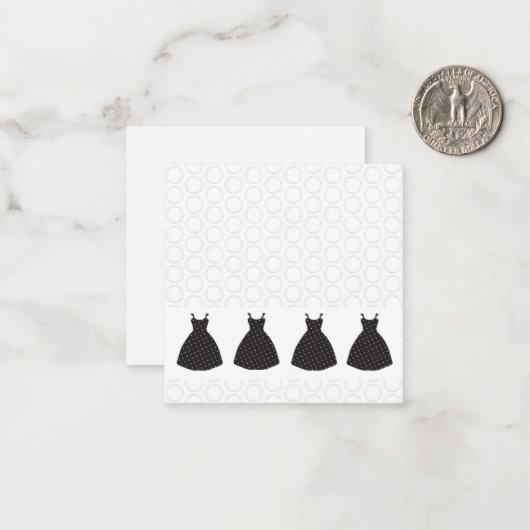 Carte De Correspondance Bridesmaid Gown, Polka Dot Motif Note Card (Devant/Arrière en situation)