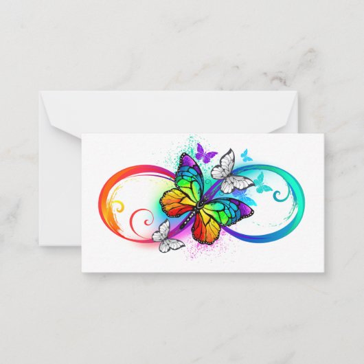 Carte De Correspondance Bright infinity with rainbow butterfly (Devant)