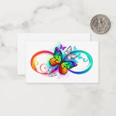 Carte De Correspondance Bright infinity with rainbow butterfly (Devant/Arrière en situation)