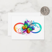 Carte De Correspondance Bright infinity with rainbow butterfly (Devant/Arrière en situation)