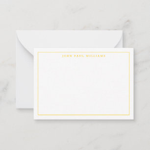 Carte De Correspondance Bright Jaune Professionnel Simple Léger Bordure