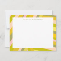 Bright Modern Citrus Stripes Vert et rose Nom