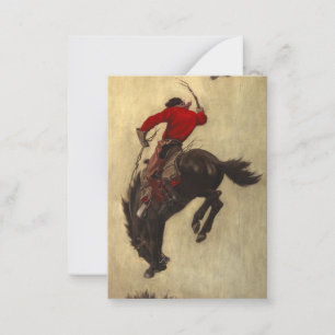 Carte De Correspondance Bronco par Newell Convers Wyeth