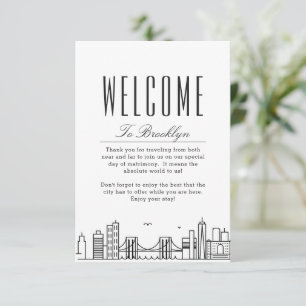 Carte De Correspondance Brooklyn Skyline   Mots clés cadeaux de bienvenue
