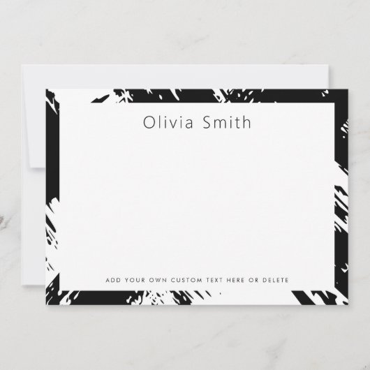 Carte De Correspondance Brosse à brosse noire moderne (Devant)