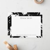 Carte De Correspondance Brosse à brosse noire moderne (Devant/Arrière en situation)