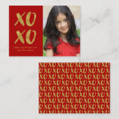 Carte De Correspondance Brosse Gold Foil XOXO Classroom Valentine Card (Devant / Derrière)