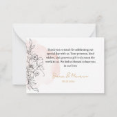 Carte De Correspondance Broussailler avec Merci Floral Noir (Dos)