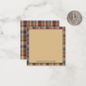 Carte De Correspondance Brown chaud et Plaid à la crème Personnalisé (Devant/Arrière en situation)