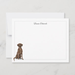 Carte De Correspondance Brown Labrador Retriever Gris Bordure personnalisé
