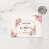 Carte De Correspondance Brown rose clair Élégant Mariage rustique (Devant/Arrière en situation)