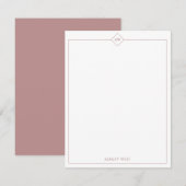 Carte De Correspondance Brown rose | Papeterie personnelle minimale (Devant / Derrière)