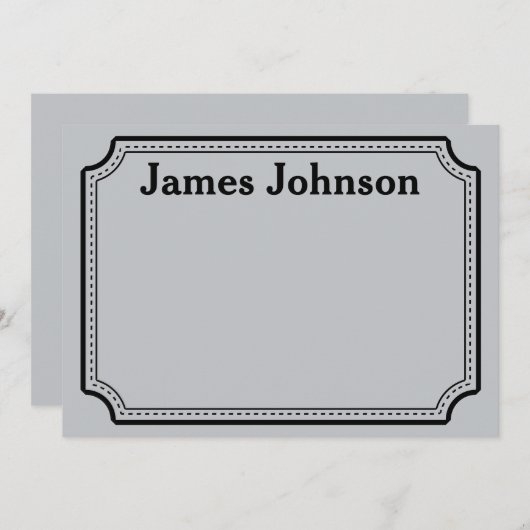 Carte De Correspondance Brushed Silver Retro Bold Serif Desk Name Plate (Devant / Derrière)