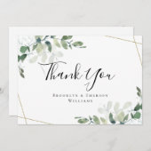 Carte De Correspondance BUDGET 5x7 Merci Mariage Eucalyptus (Devant / Derrière)
